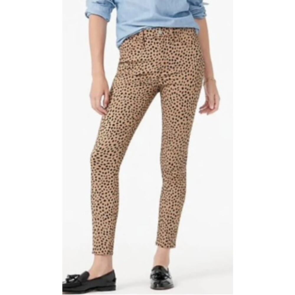 J Crew 9" Toothpick Skinny Jeans Animal Print Leopard Sz 29